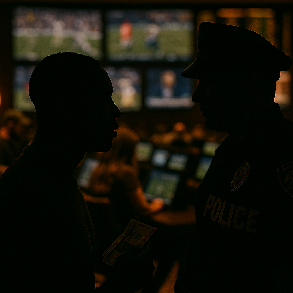 A silhoutte image of a casino