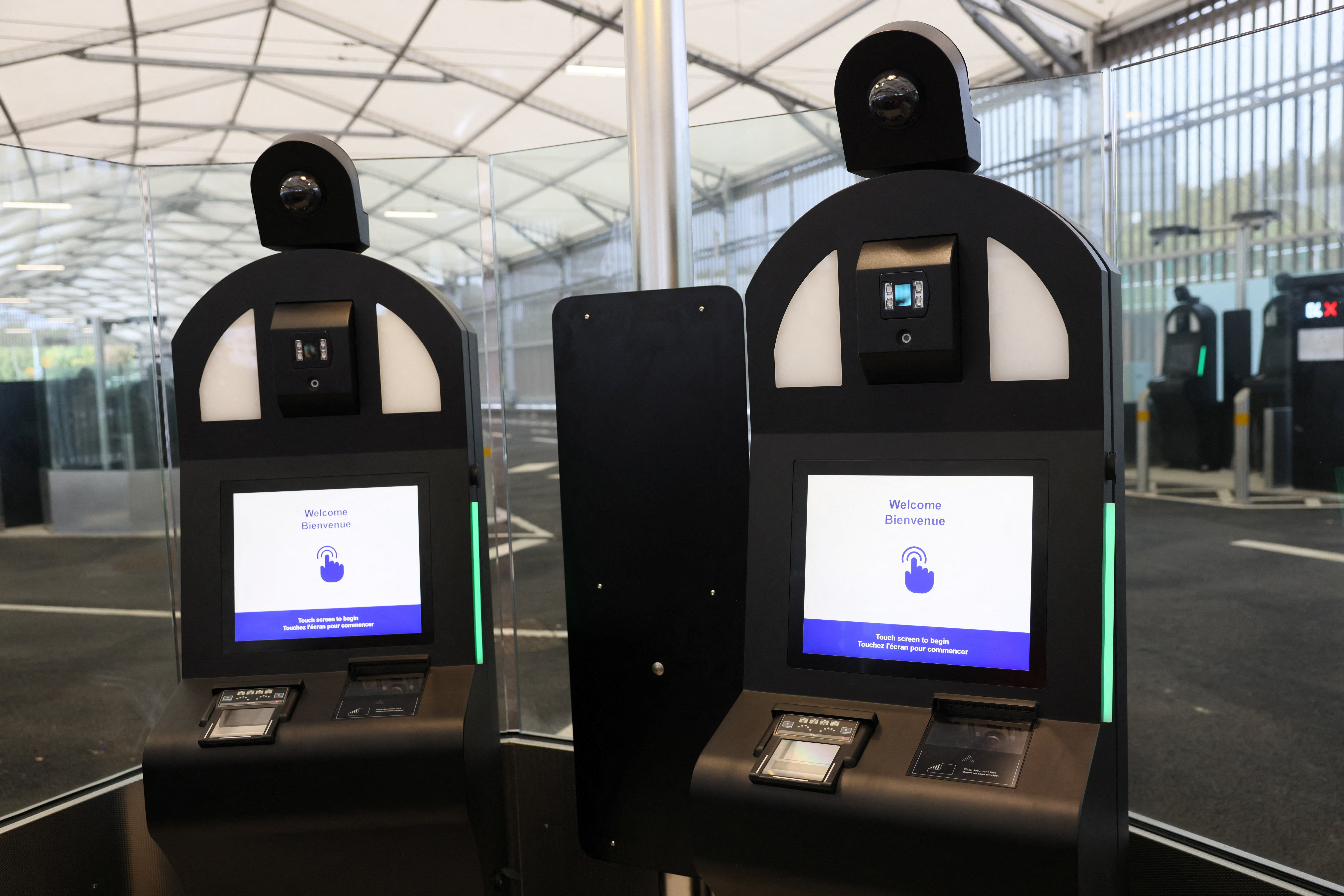 Demonstration of the European Union's Entry/Exit System, in Folkestone