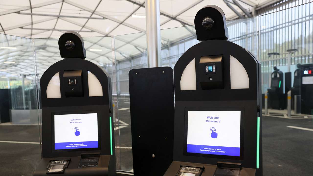 Demonstration of the European Union's Entry/Exit System, in Folkestone