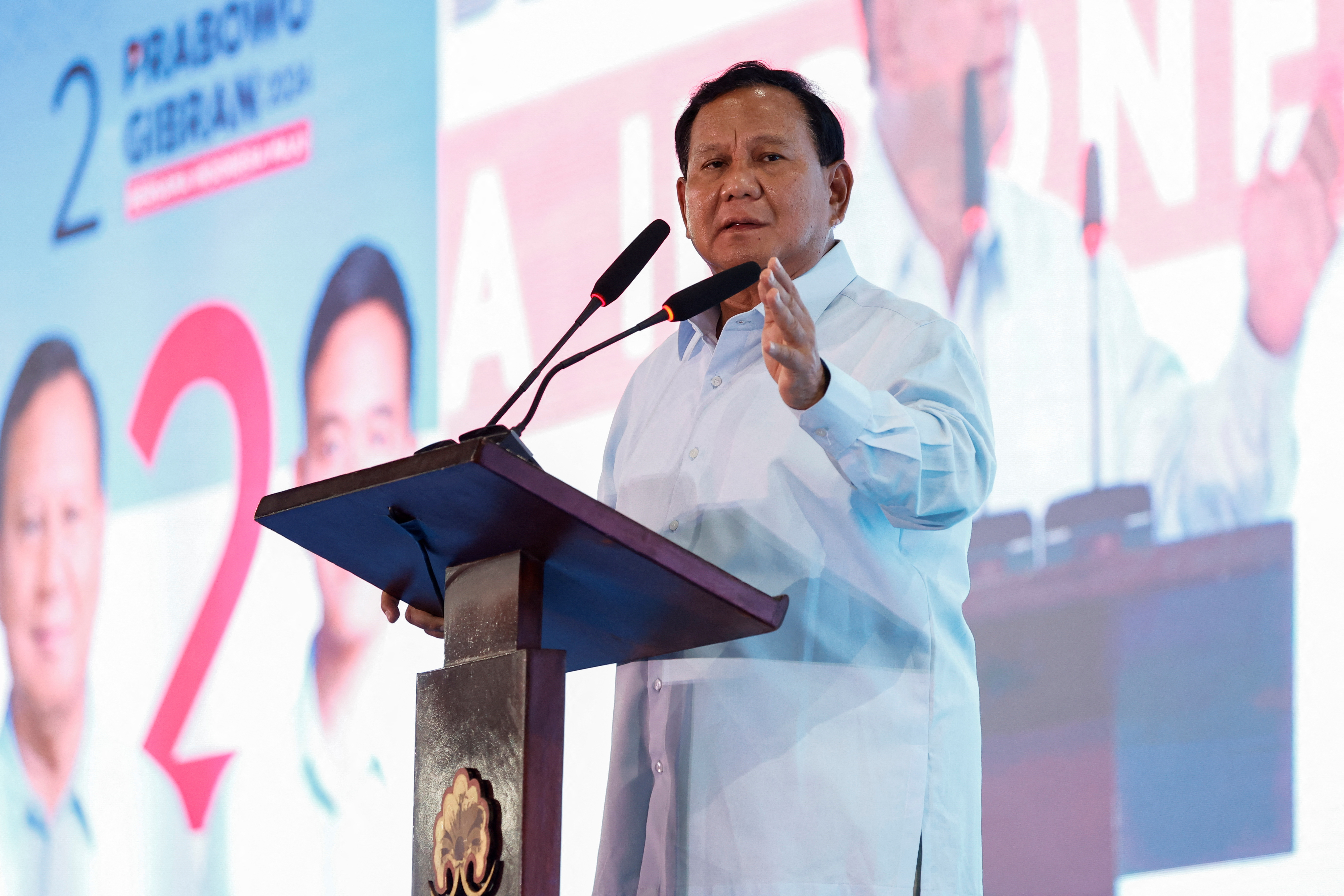 Indonesian Presidential candidate Prabowo Subianto campaigns in Jakarta