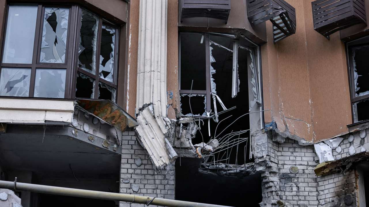 Russian drone strike in Kyiv
