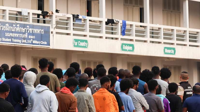 Trafficked scam center victims in Myanmar are sent to Thailand before repatriation, in Tak