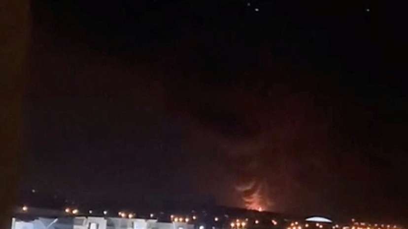 Smoke and fire rise in the direction of the fuel tank at Kuwait International Airport