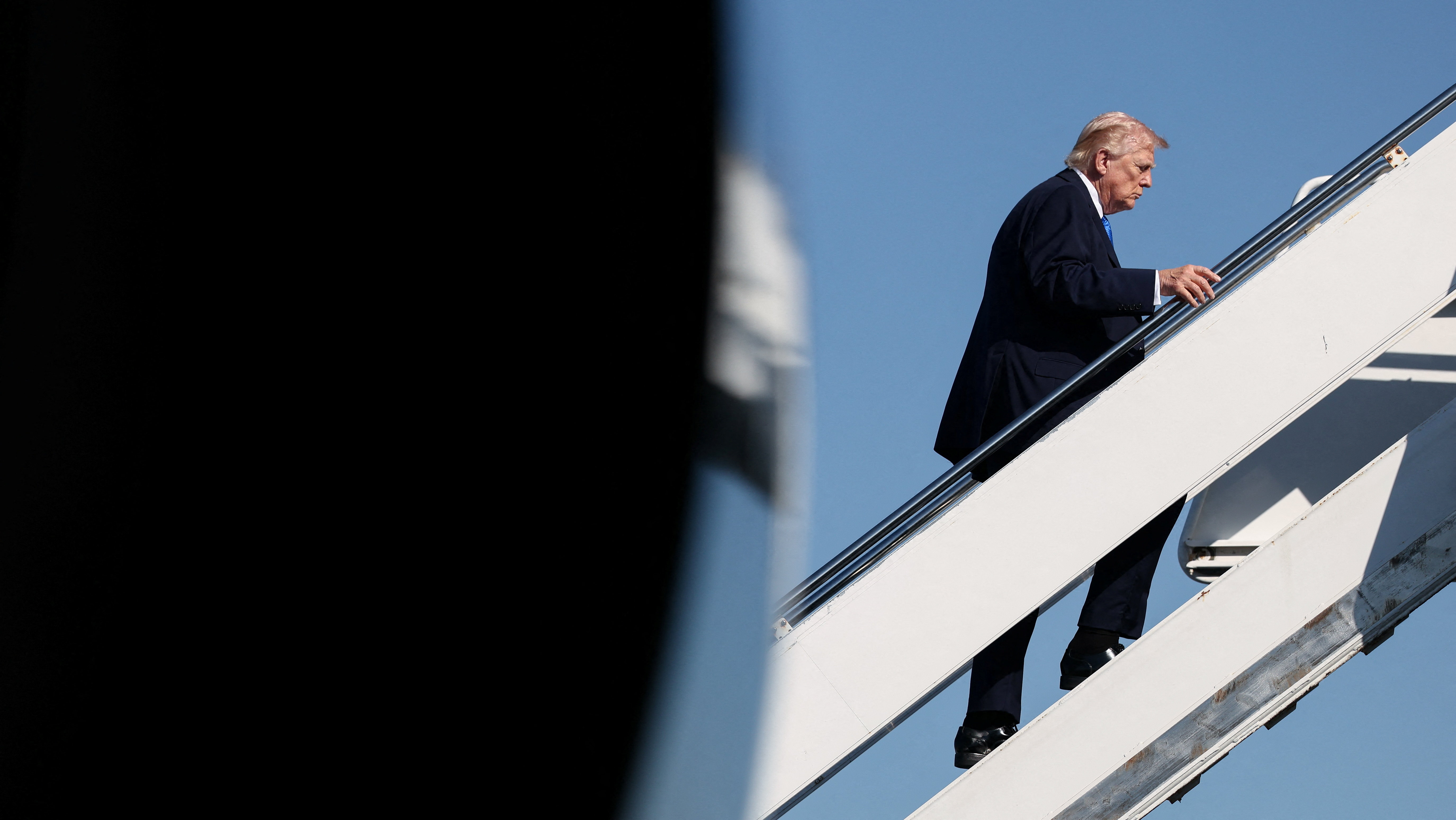 U.S. President Donald Trump departs West Palm Beach, Florida