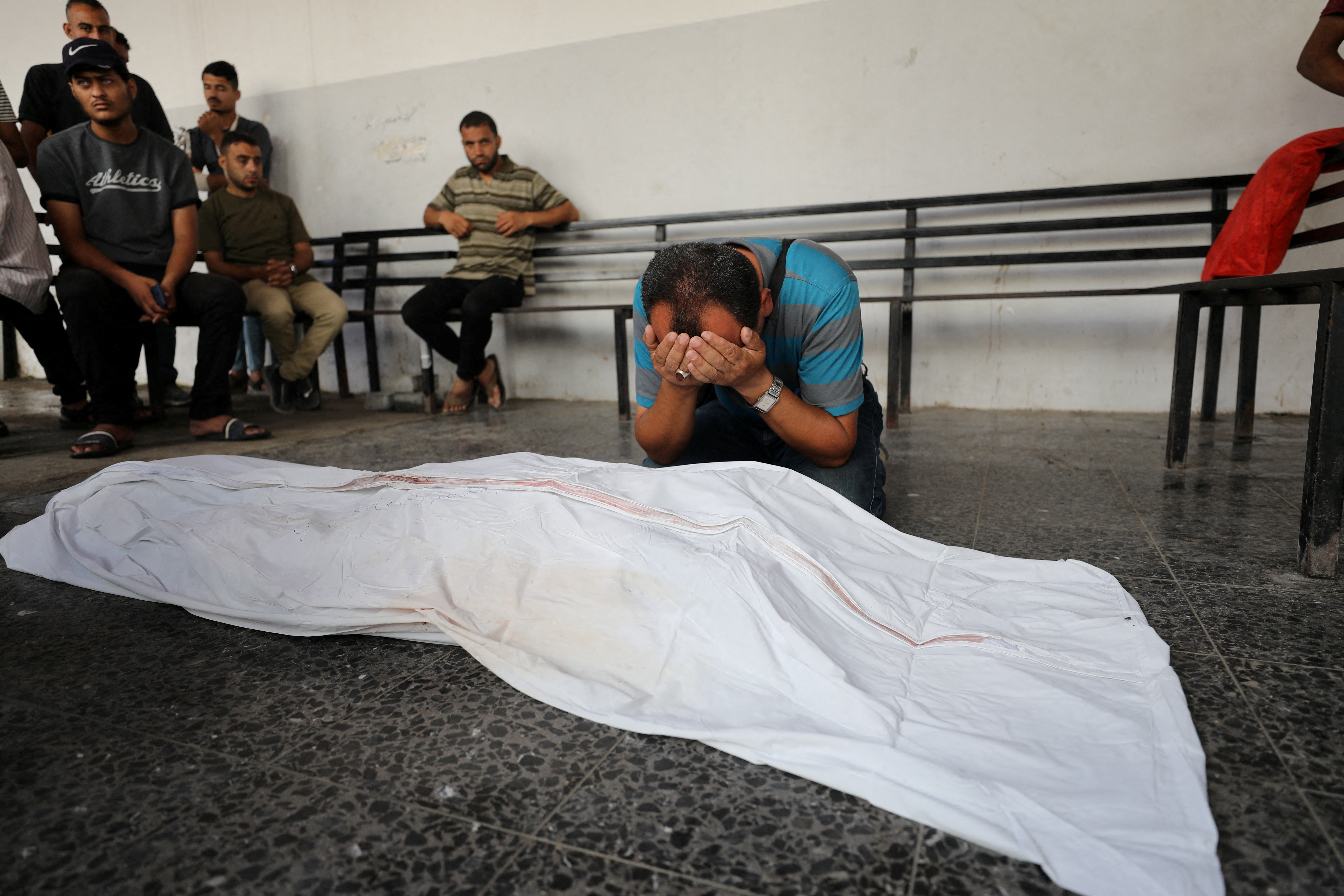 Funeral of director of ambulance and emergency services Al-Jaafarwi, who was killed in an Israeli strike, in Gaza City