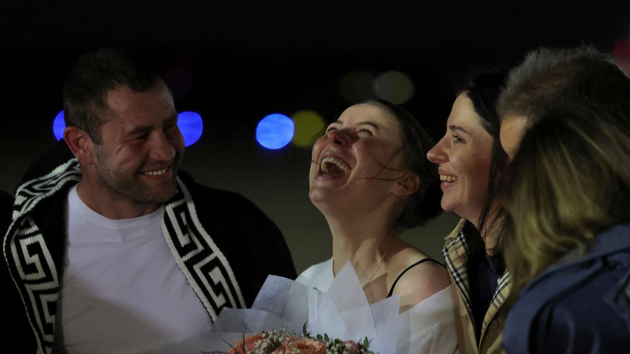 Ksenia Karelina Russian-American dual citizen, who was released from detention in Russia, arrives at Joint Base Andrews in Maryland