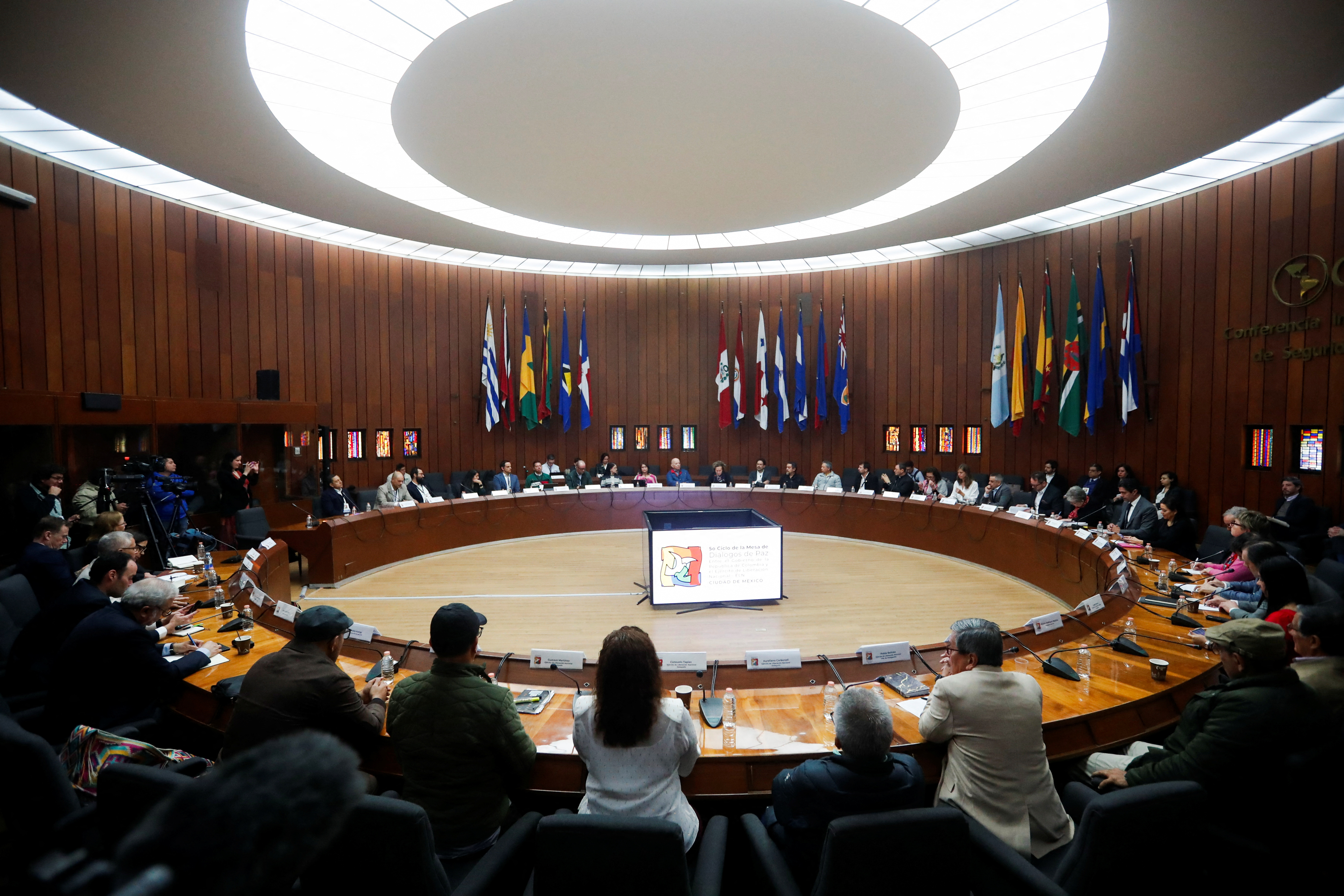 Fifth round of peace dialogues between Colombia's government and National Liberation Army, in Mexico City