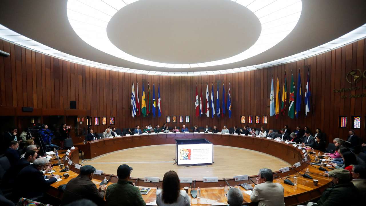 Fifth round of peace dialogues between Colombia's government and National Liberation Army, in Mexico City