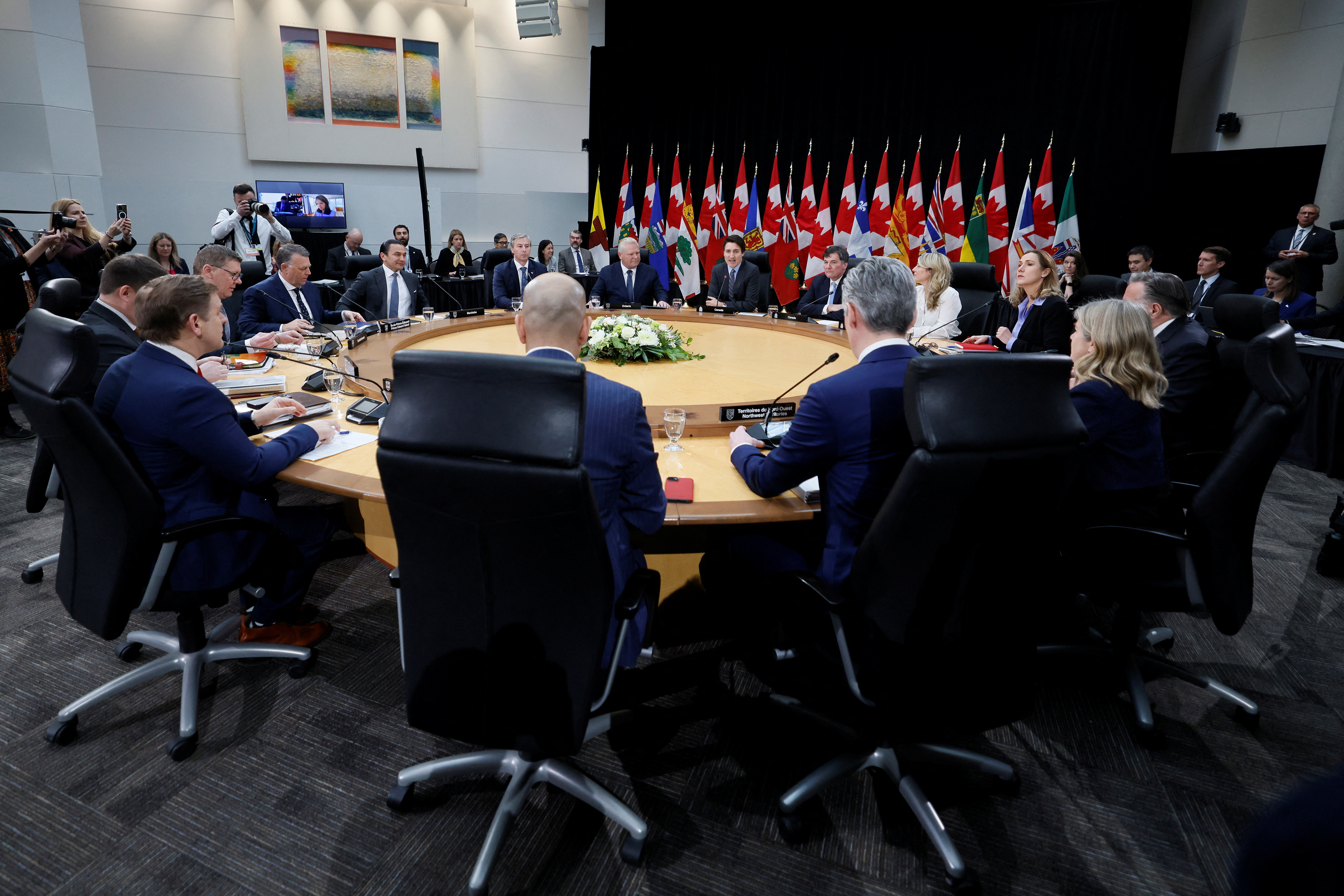 Canada's Prime Minister Justin Trudeau meets with provincial and territorial leaders in Ottawa