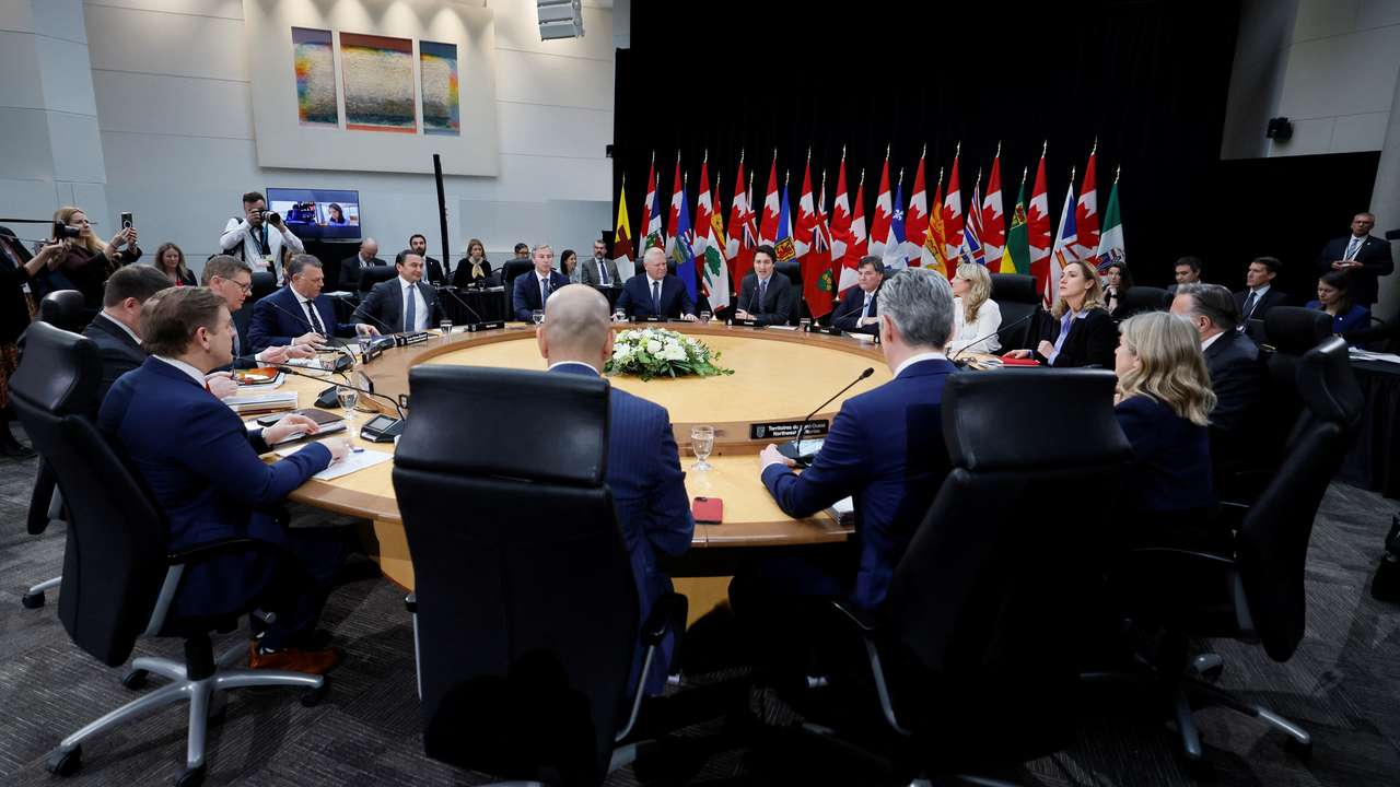 Canada's Prime Minister Justin Trudeau meets with provincial and territorial leaders in Ottawa