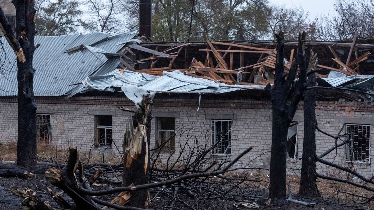 A view shows a site of a Russian missile strike in Dnipro