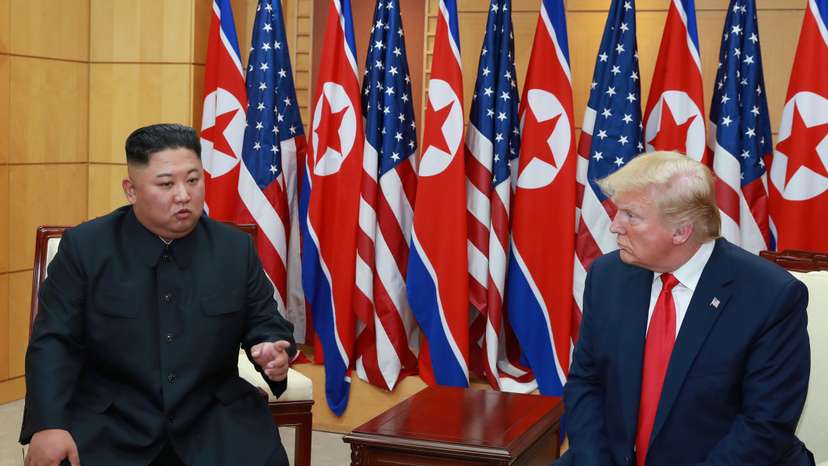Trump meets with North Korean leader Kim Jong Un at DMZ on border of North and South Korea