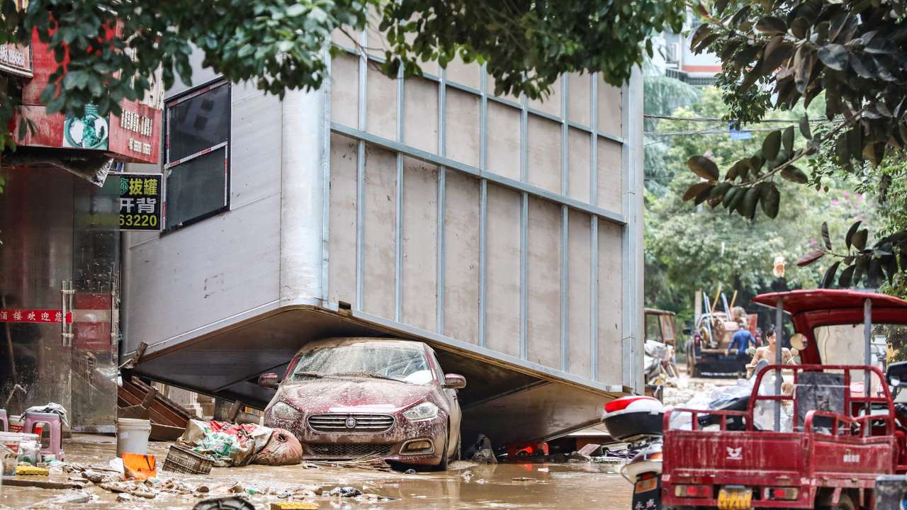 Aftermath of a flood in Rongjiang county, Guizhou
