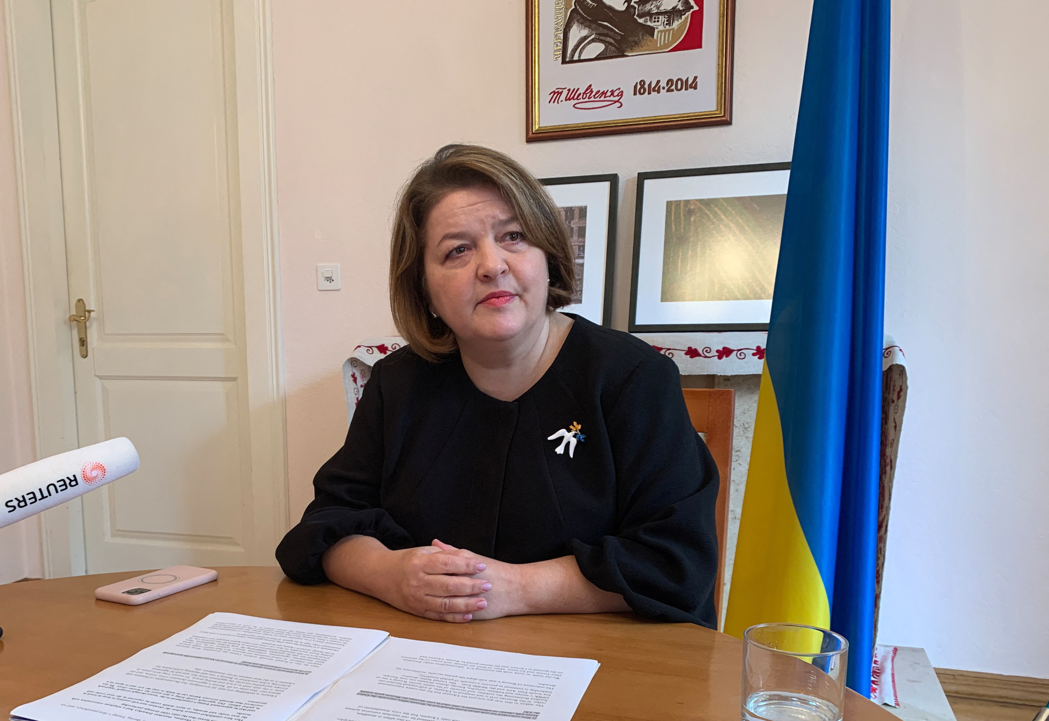 Ukrainian ambassador to the UN Filipenko attends an interview with Reuters in Geneva