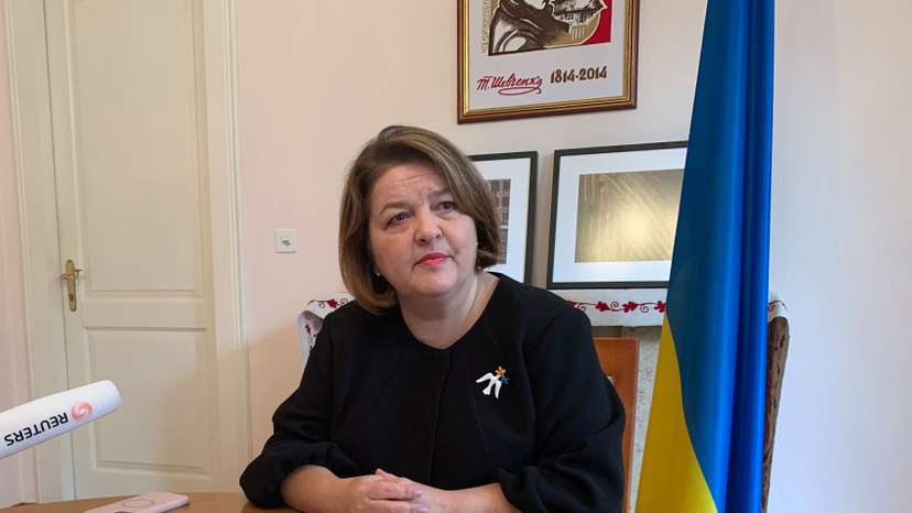 Ukrainian ambassador to the UN Filipenko attends an interview with Reuters in Geneva