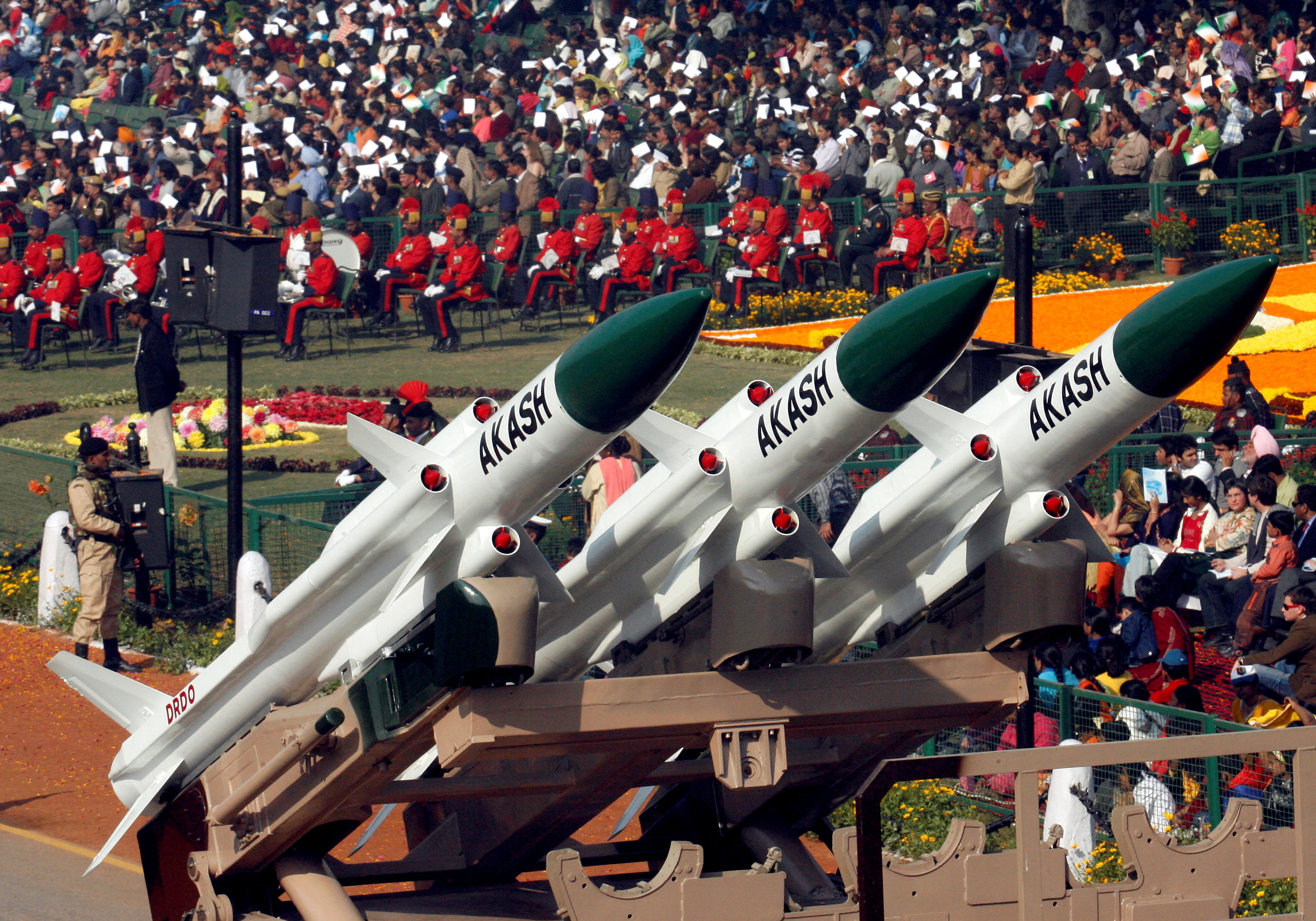 FILE PHOTO: India's "Akash" missiles are displayed during the Republic Day parade in New Delhi