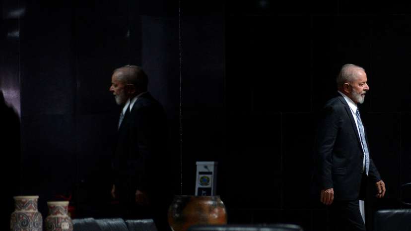 Brazilian President Luiz Inacio Lula da Silva arrives for a meeting at the Planalto Palace in Brasilia