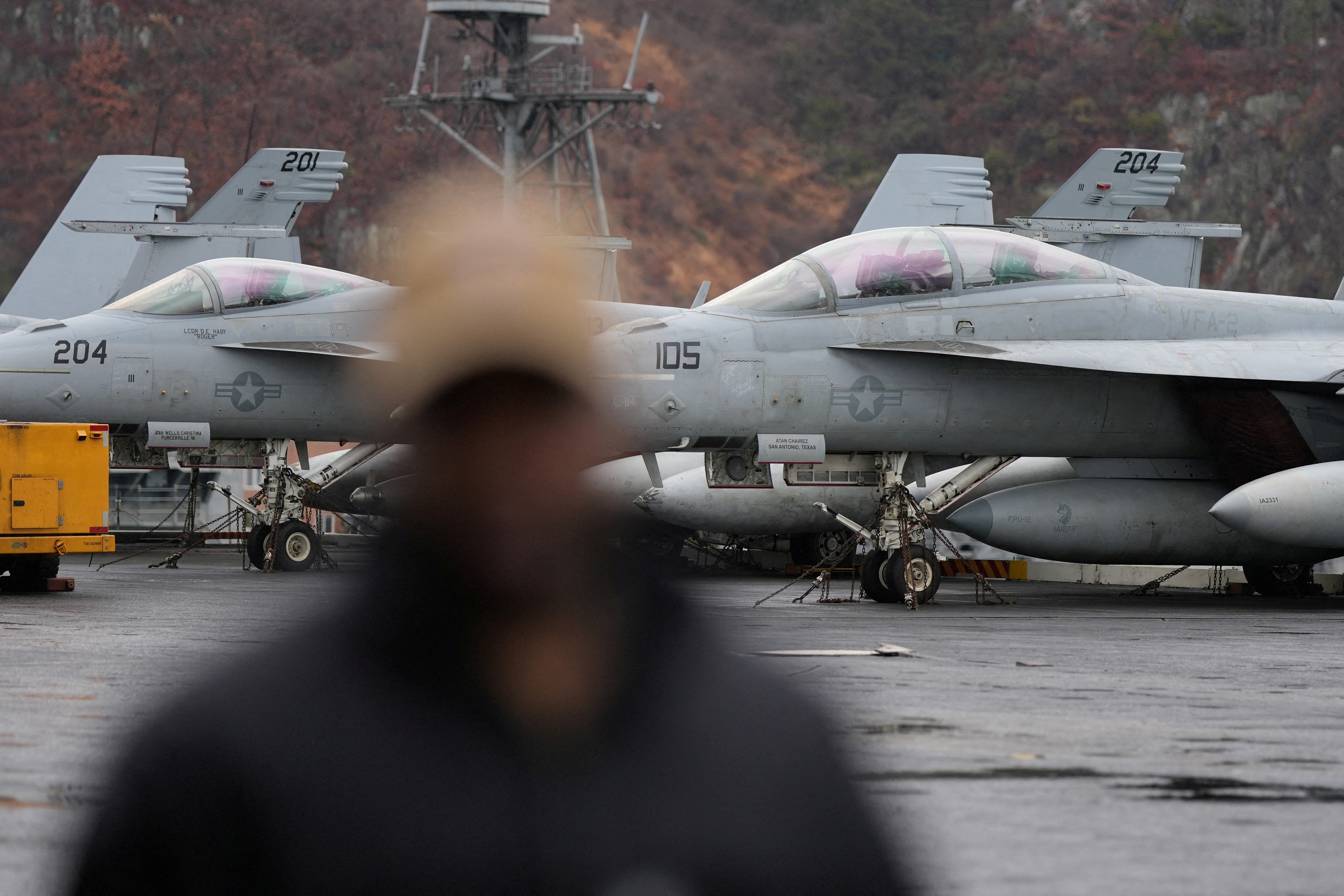 US aircraft carrier Carl Vinson makes port call in Busan