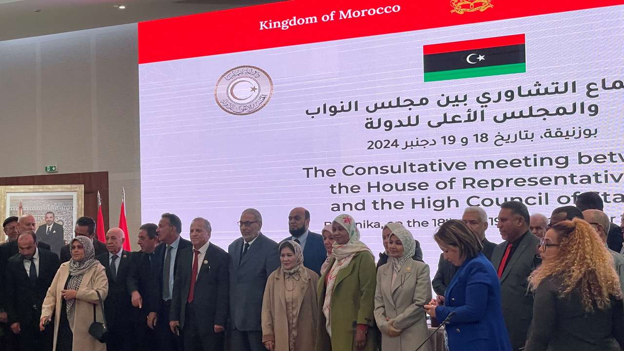 Libyan legislatures known as the High Council of State and the House of Representatives hold talks in Bouznika, Morocco