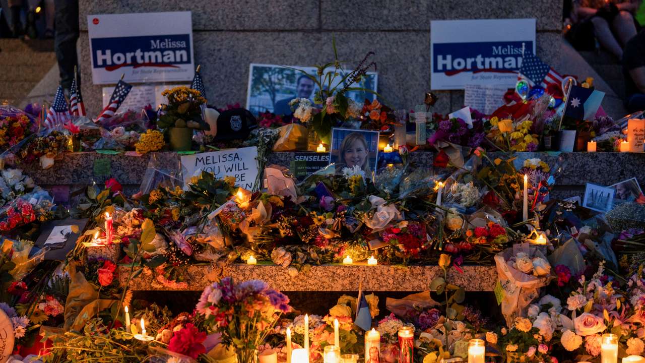 Vigil for Democratic state assemblywoman Melissa Hortman and her husband Mark