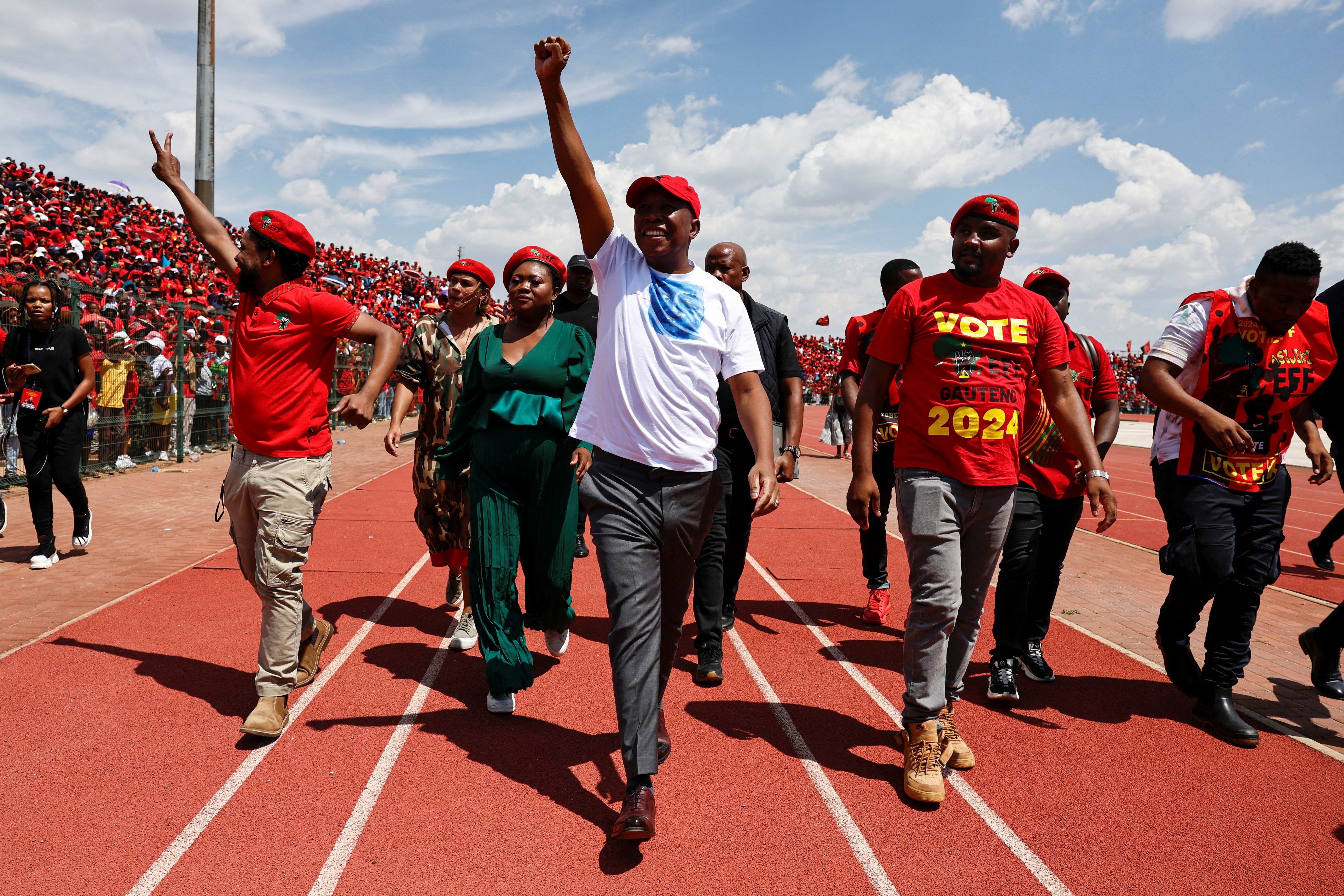 FILE PHOTO: South African opposition party rally