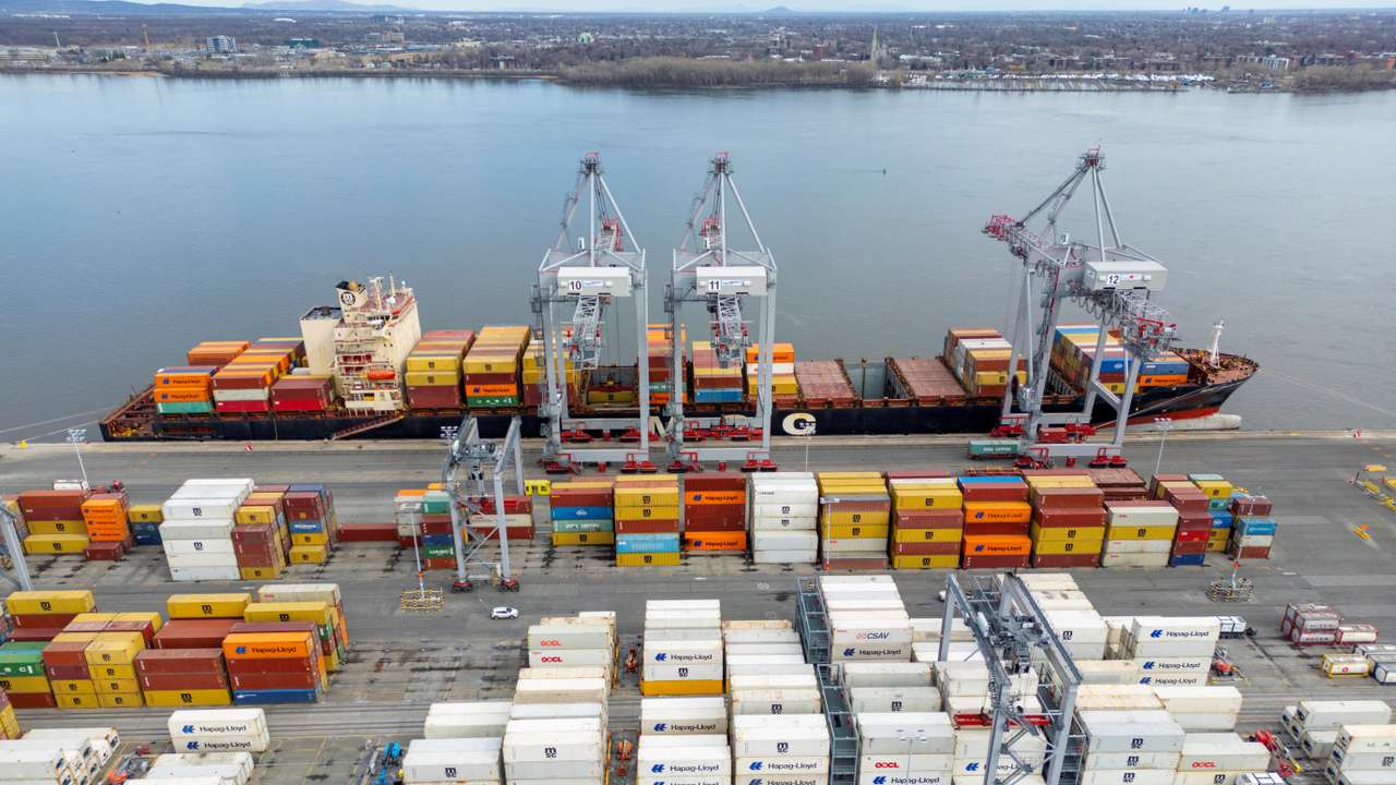 Shipping containers at the Port of Montreal