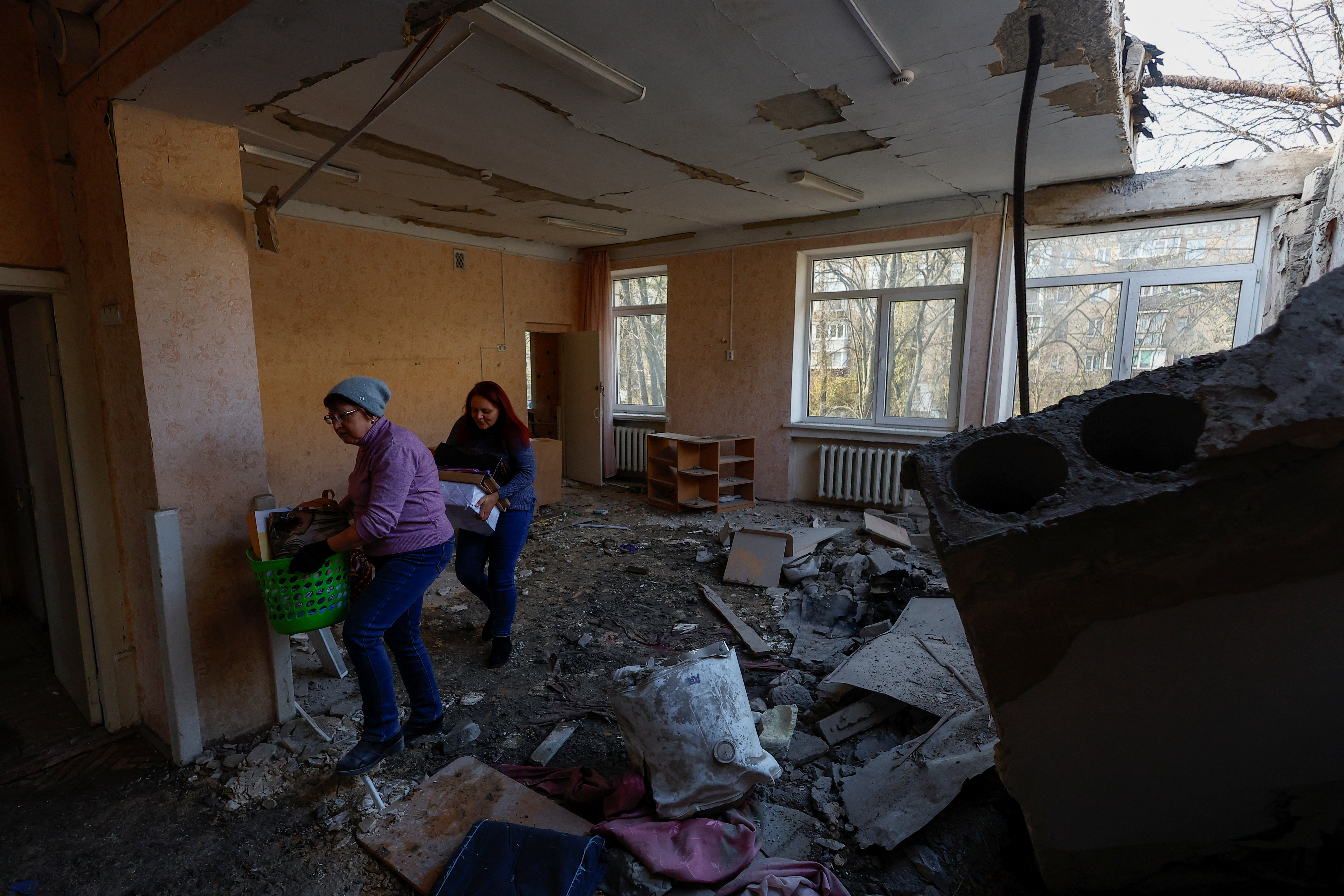 Aftermath of a Russian drone attack in Kyiv