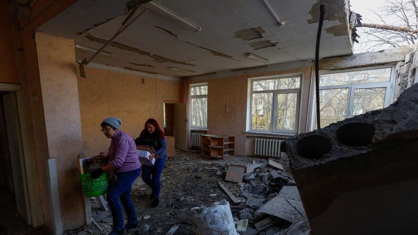 Aftermath of a Russian drone attack in Kyiv