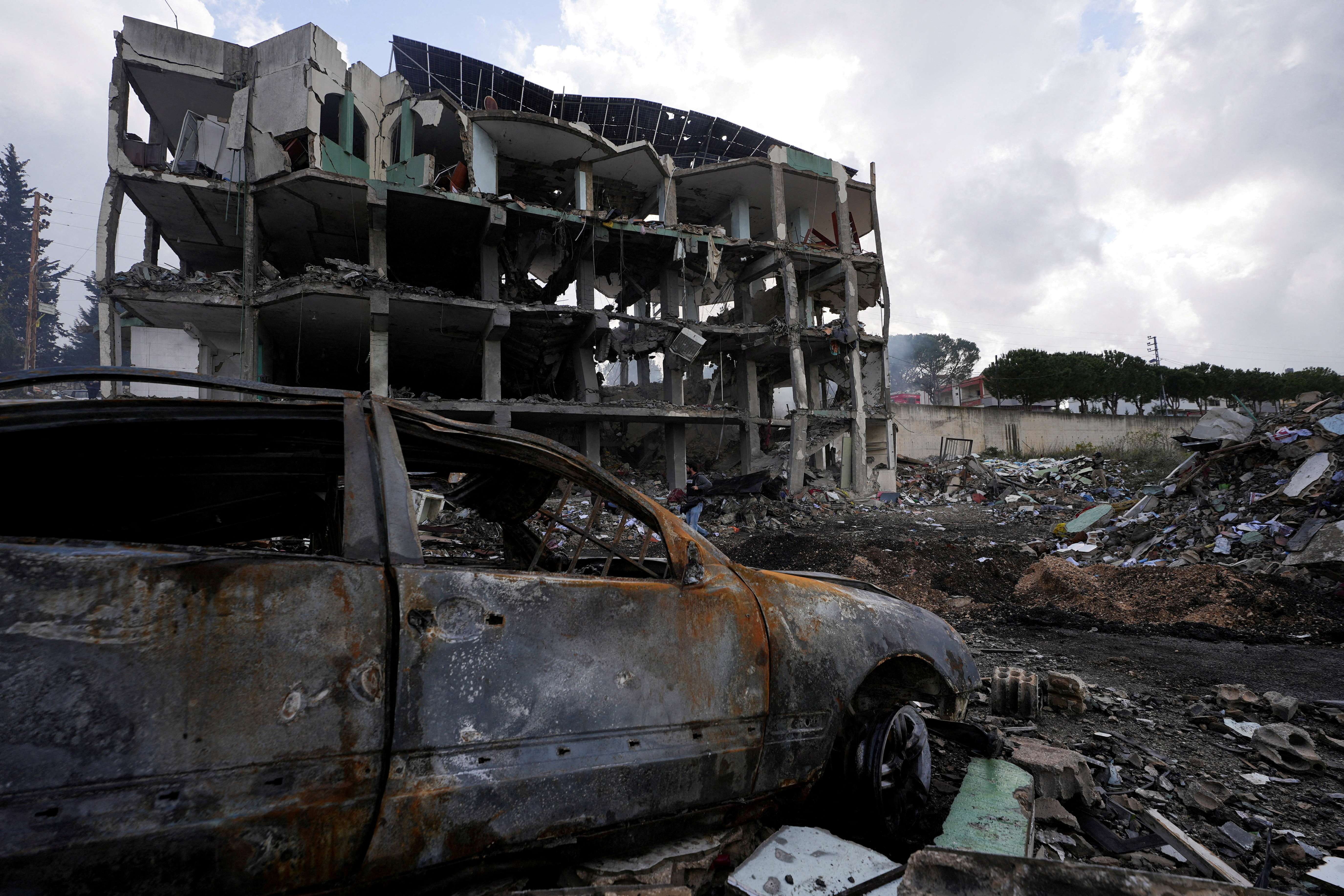 FILE PHOTO: Aftermath of Israli strike on a healthcare center in Borj Qalaouiya, southern Lebanon