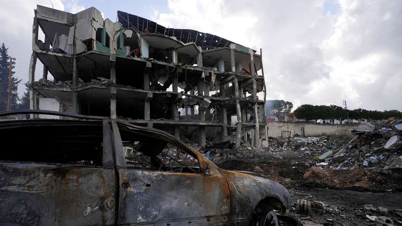 FILE PHOTO: Aftermath of Israli strike on a healthcare center in Borj Qalaouiya, southern Lebanon
