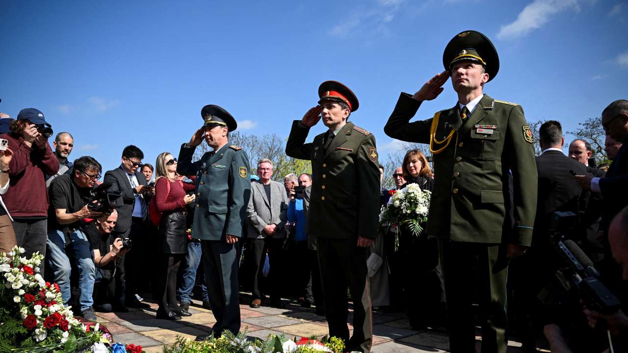 Commemoration of the Battle of the Seelow Heights to mark the 80th anniversary of the end of World War Two in Seelow