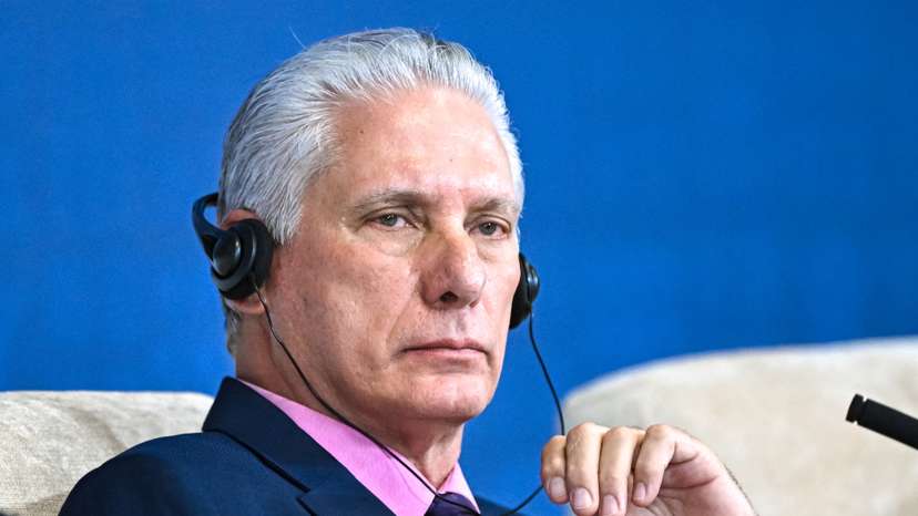Cuban President Miguel Diaz-Canel attends the Eurasian Economic Forum in Minsk