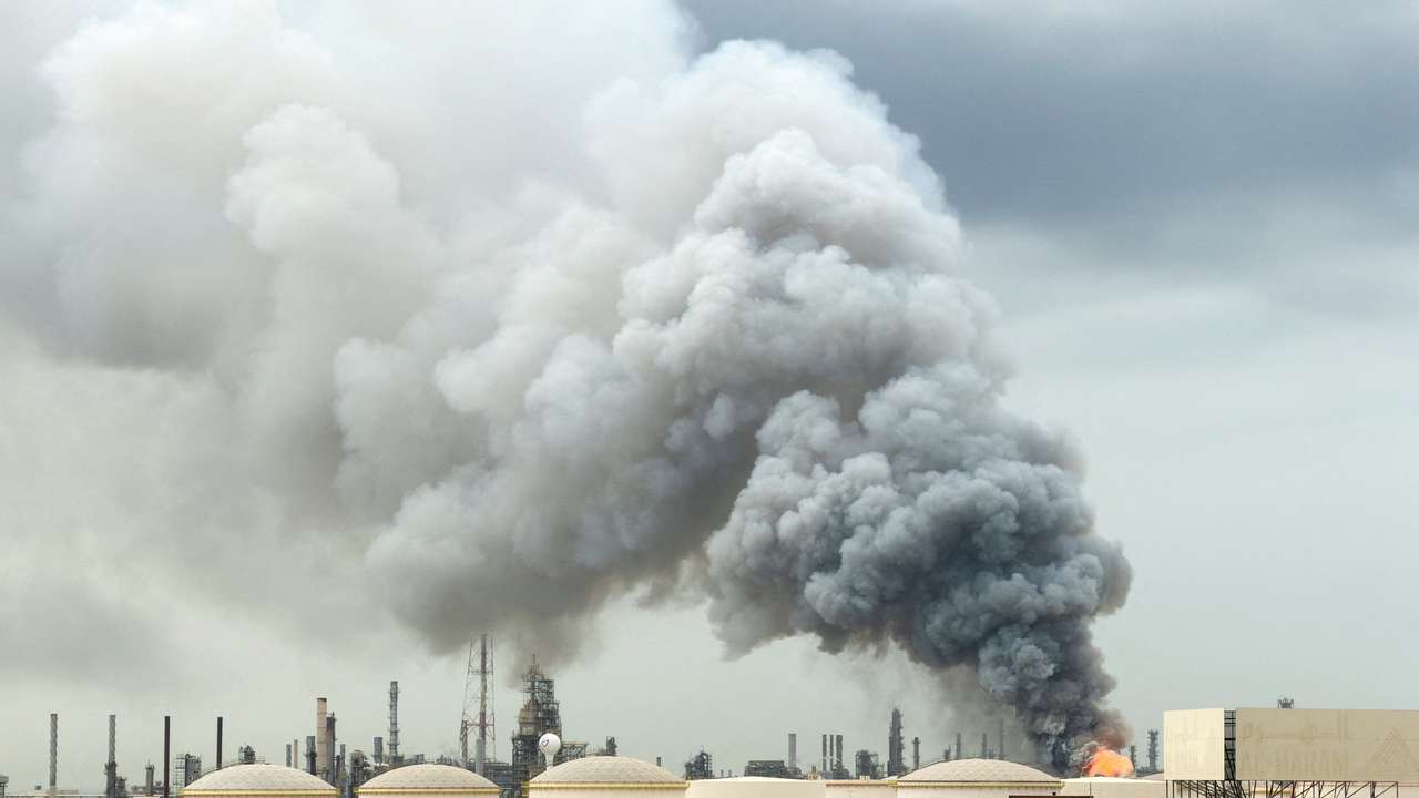 Smoke rises following a strike in Manama
