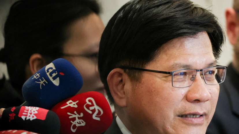 FILE PHOTO: Taiwan Foreign Minister Lin Chia-lung answers questions from reporters, in Taipei
