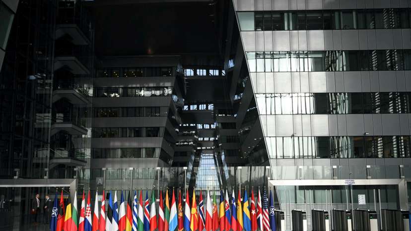 Blinken attends a meeting at NATO's headquarters during his visit to Belgium