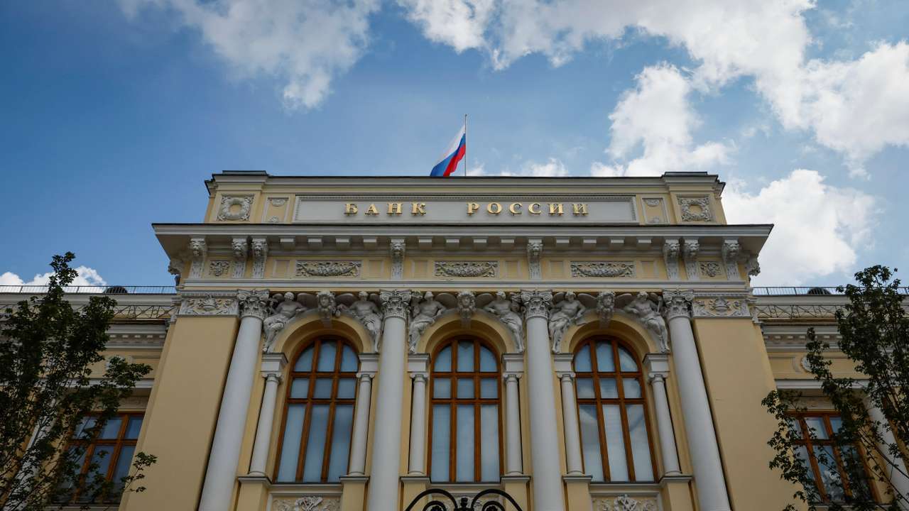 A view shows Russia's Central Bank headquarters in Moscow