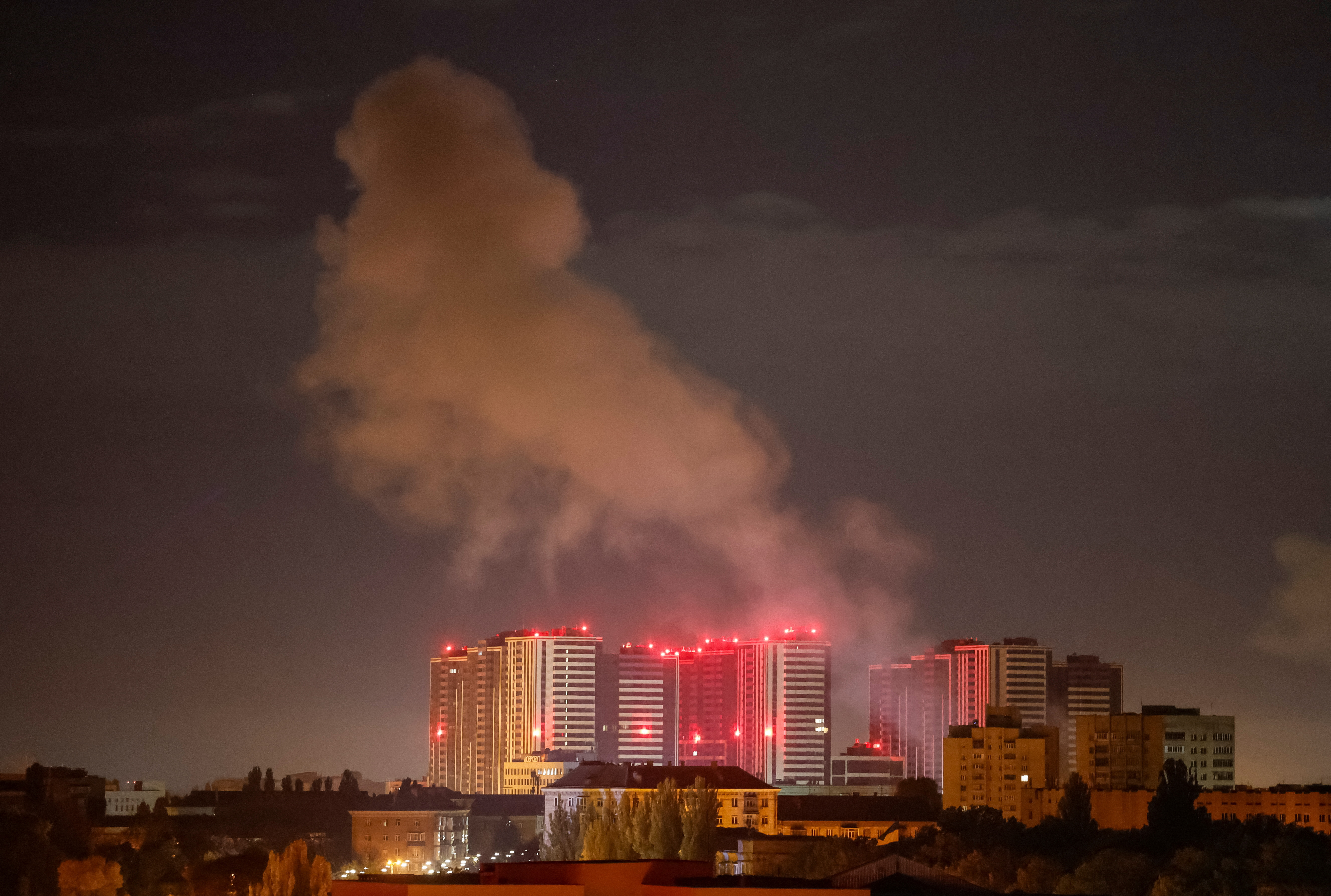 Aftermath of a Russian drone strike in Kyiv