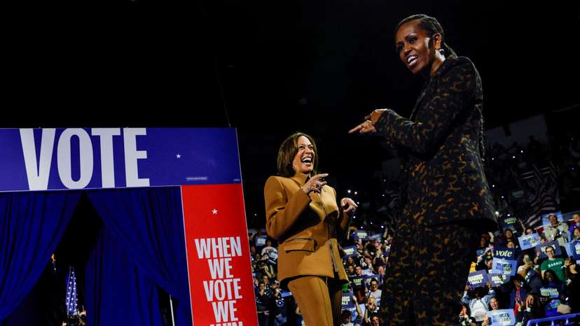 Democratic presidential nominee U.S. Vice President Harris campaigns in Michigan