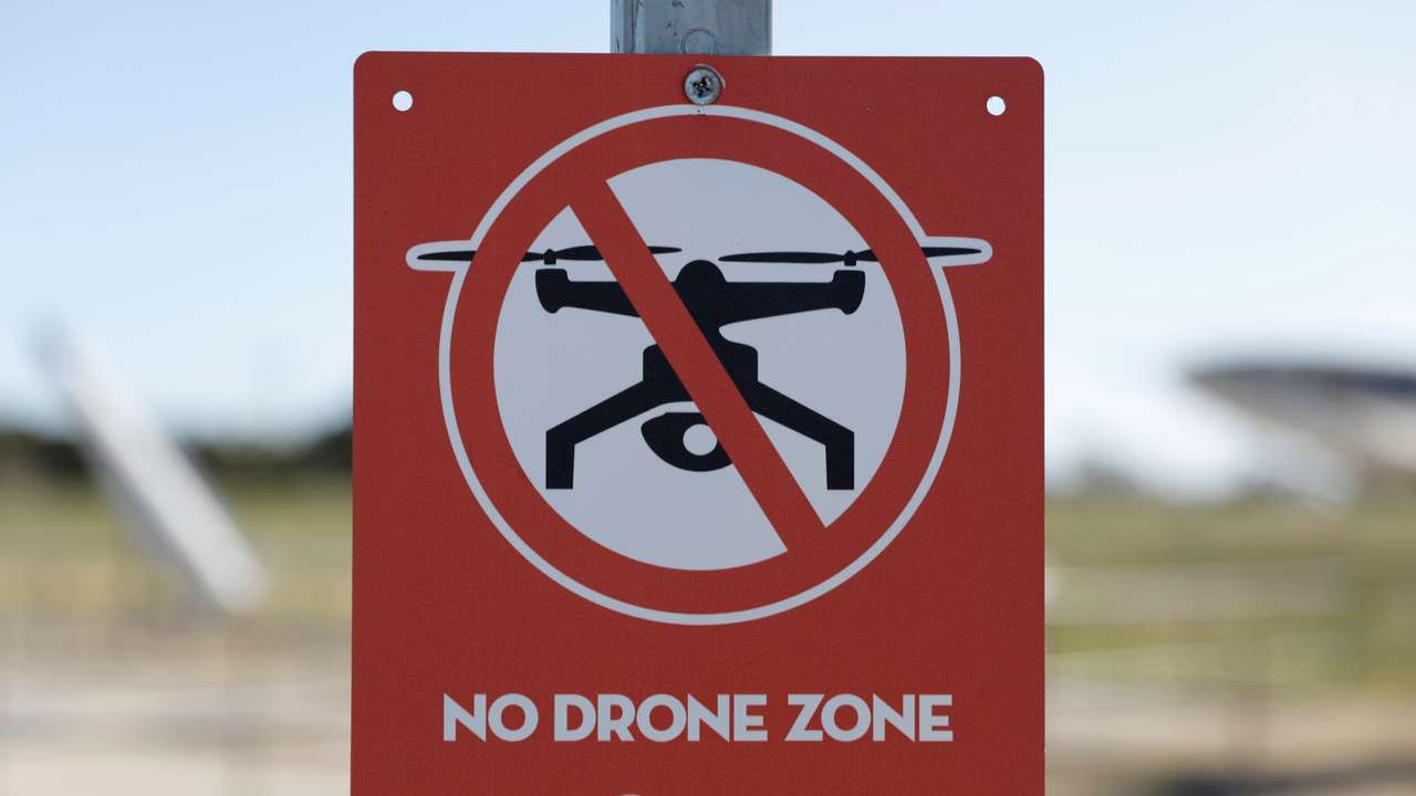 FAA sign warns against the use of civilian drones outside Point Mugu NAS