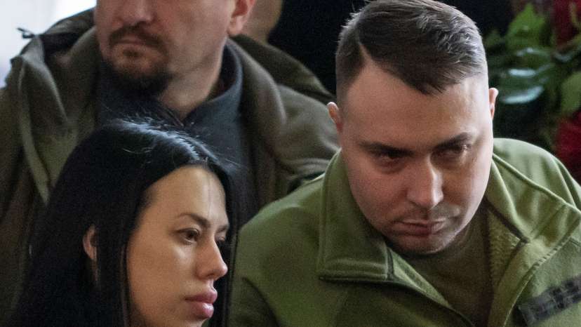 Ukraine's Military Intelligence chief Kyrylo Budanov and his wife Marianna attend a memorial ceremony in Kyiv