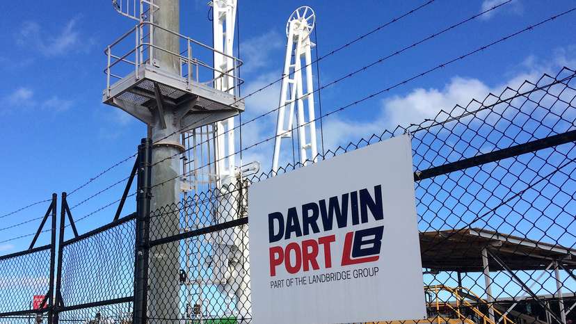 Machinery can be seen sitting at the Port of Darwin, located in the Northern Territory's capital city of Darwin