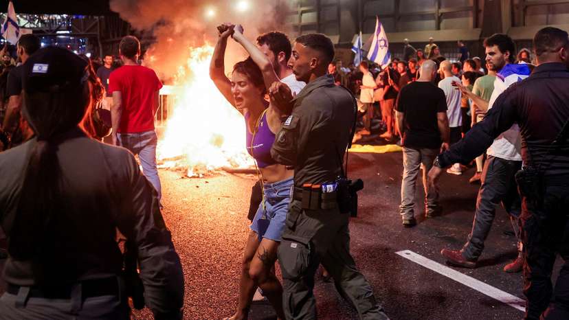 Protest against the government and in support for the hostages who were kidnapped during the deadly October 7 attack, in Tel Aviv