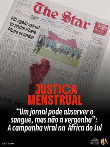Primeira página do jornal The Star mostra uma mancha de sangua ao centro que se sobrepõe ao texto, ocupando o centro da página.