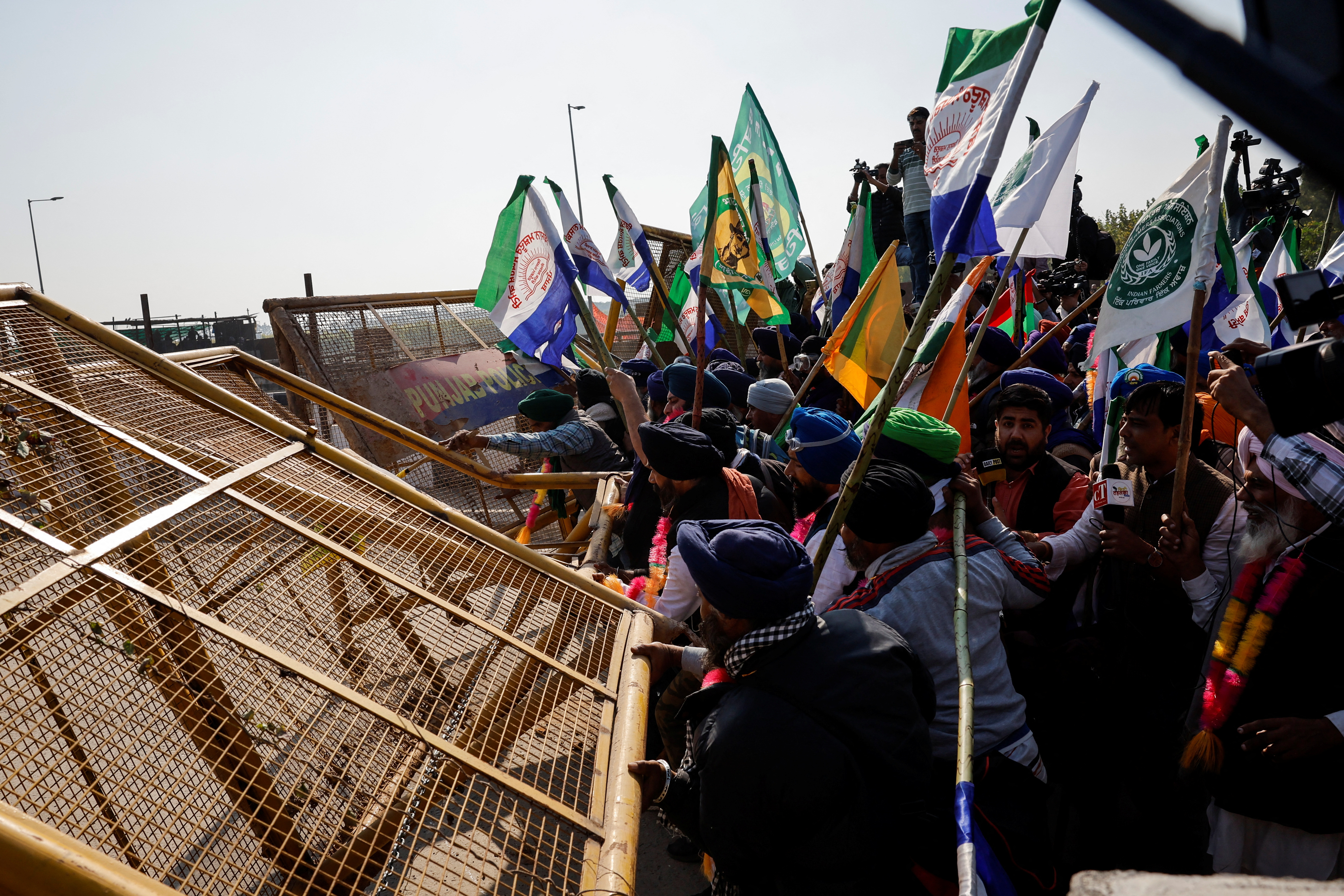 Farmers march towards New Delhi to press for better crop prices promised to them in 2021