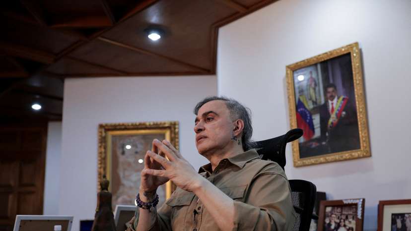 Venezuela's Attorney General Tarek Saab speaks to Reuters during an interview, in Caracas