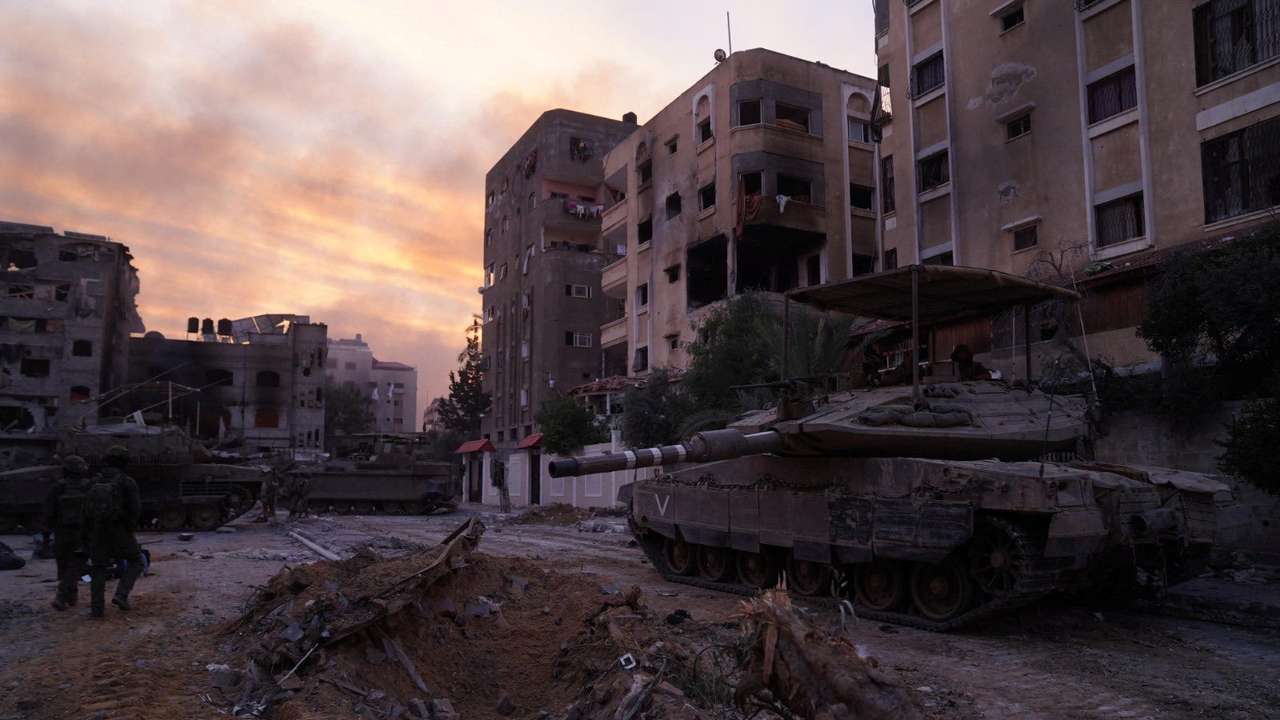 Israeli soldiers operate in the Gaza Strip