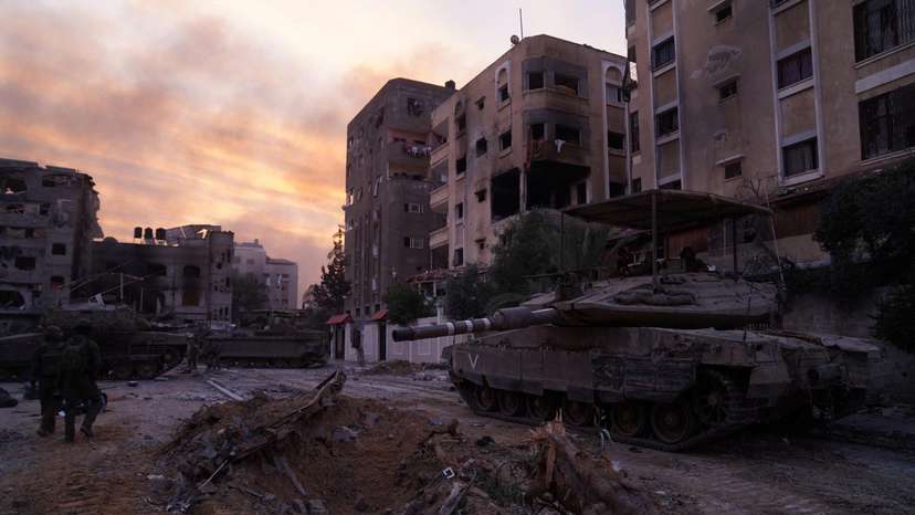 Israeli soldiers operate in the Gaza Strip