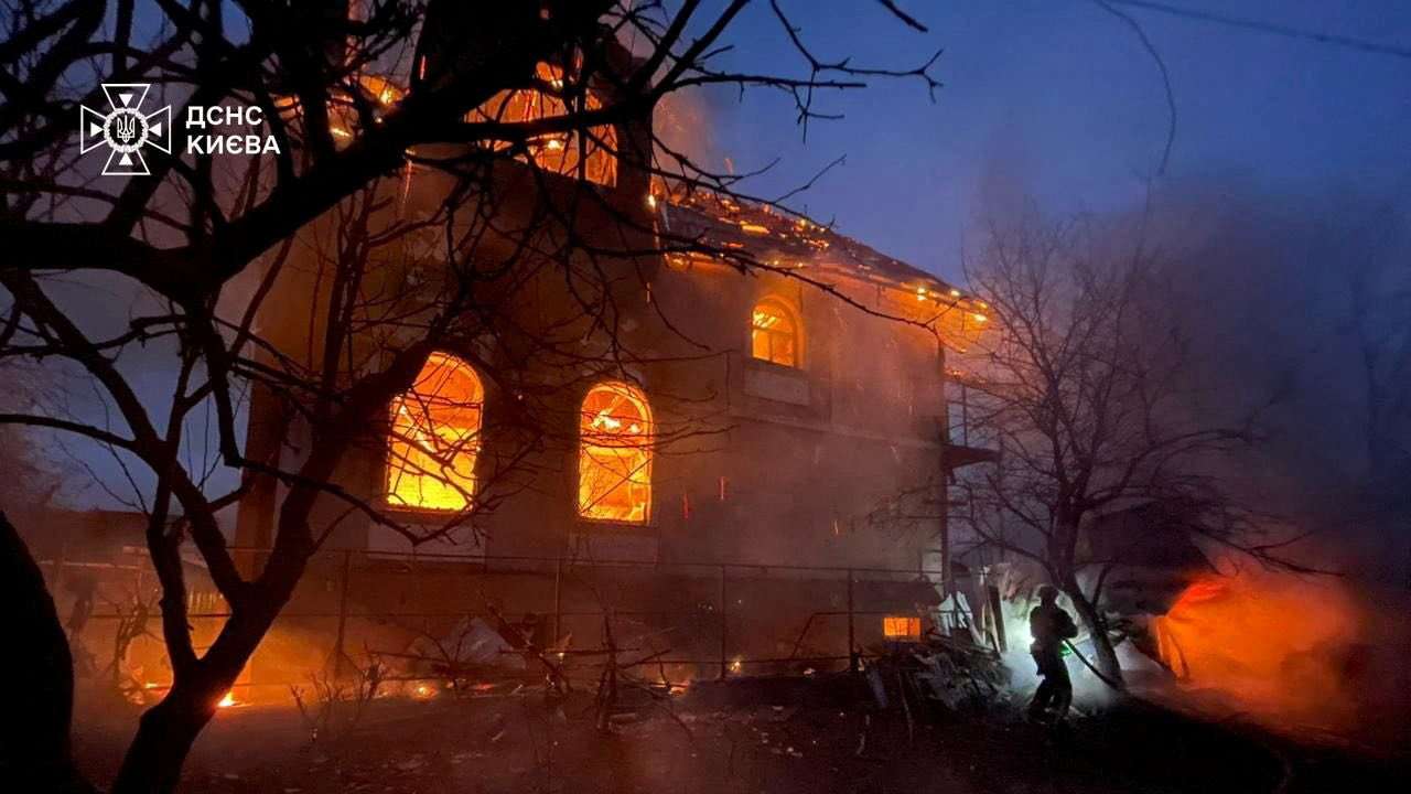Aftermath of a Russian missile and drone attack in Kyiv