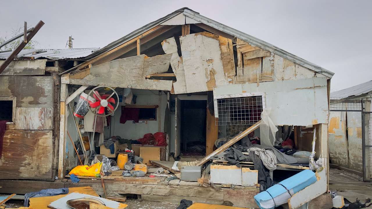 Aftermath of an air strike in Kabul