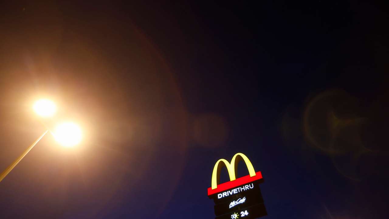 FILE PHOTO: The corporate logo of McDonald's Corp fast food chain is seen on display in the Malaysian town of Pekan